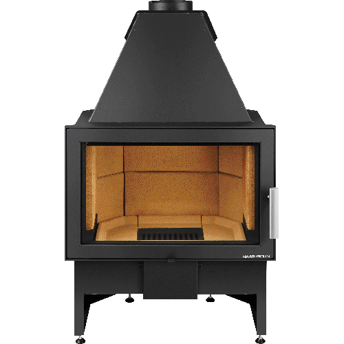 Fireplace insert KOMFORT-IV 180.18, flat glass, pearl-black