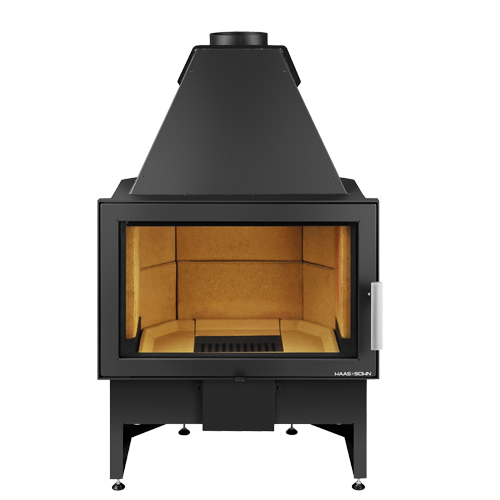 Fireplace insert KOMFORT-IV 180.18, flat glass, pearl-black