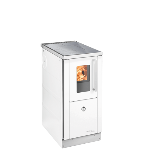 Herd HSD 40.5 SF, Grundfarbe weiss Email, mit Sichtfenster Sockel Edelstahl, Stahlkochplatte =