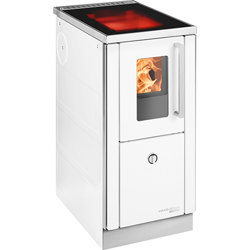 Herd HSD 40.5 SF-C, Grundfarbe weiss Email, mit Sichtfenster Sockel Edelstahl, Glaskeramikplatte =